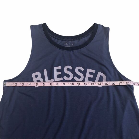 Zoe + Liv Blessed Dusty Blue Tank Top Sz XXL - Picture 3 of 7